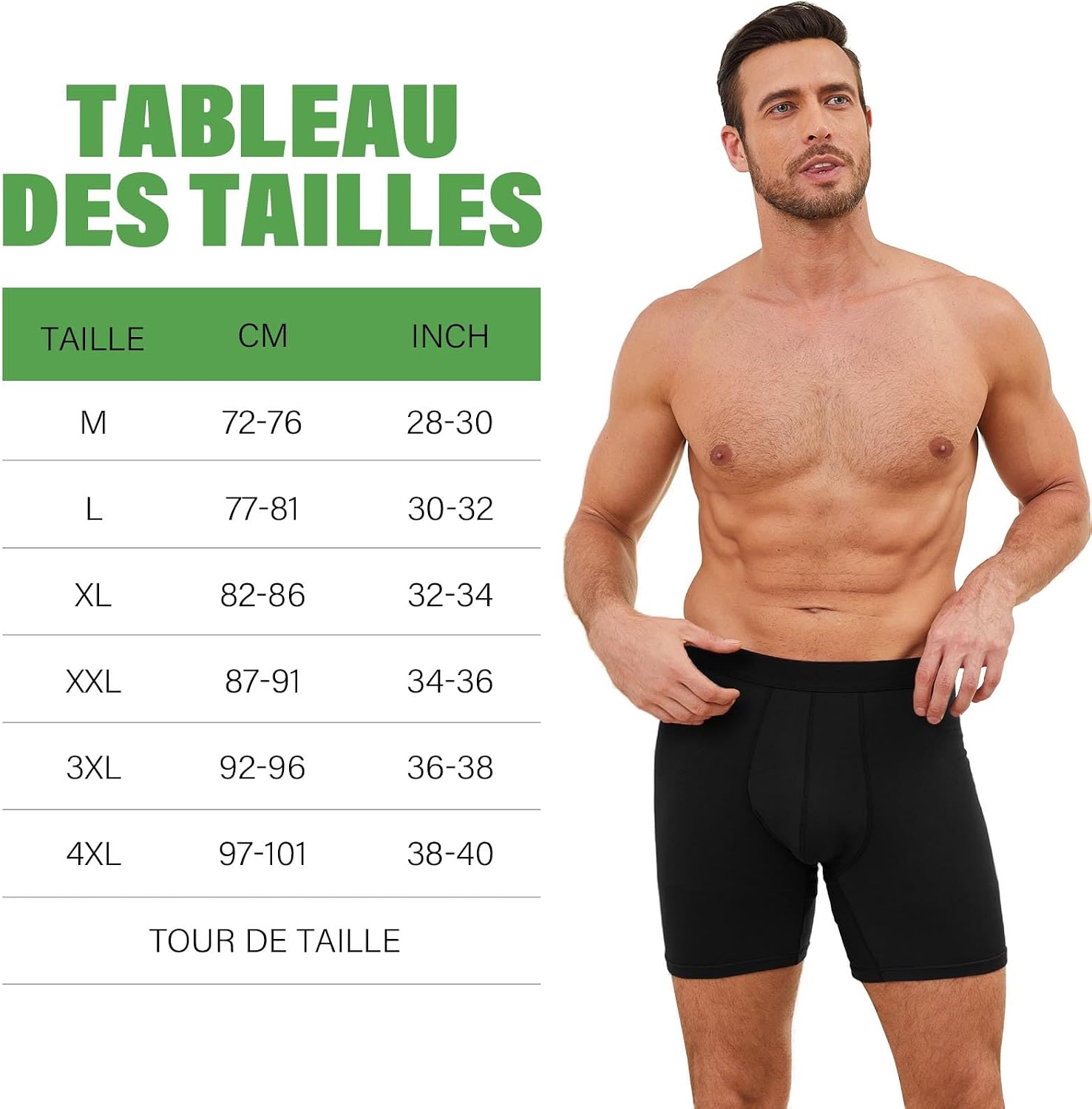 Thumbnail 4 de ZAKASA Bambou Boxers Homme — Lot de 6, Caleçons long boxers ajustés en bambou ultra doux et respirant sans étiquette