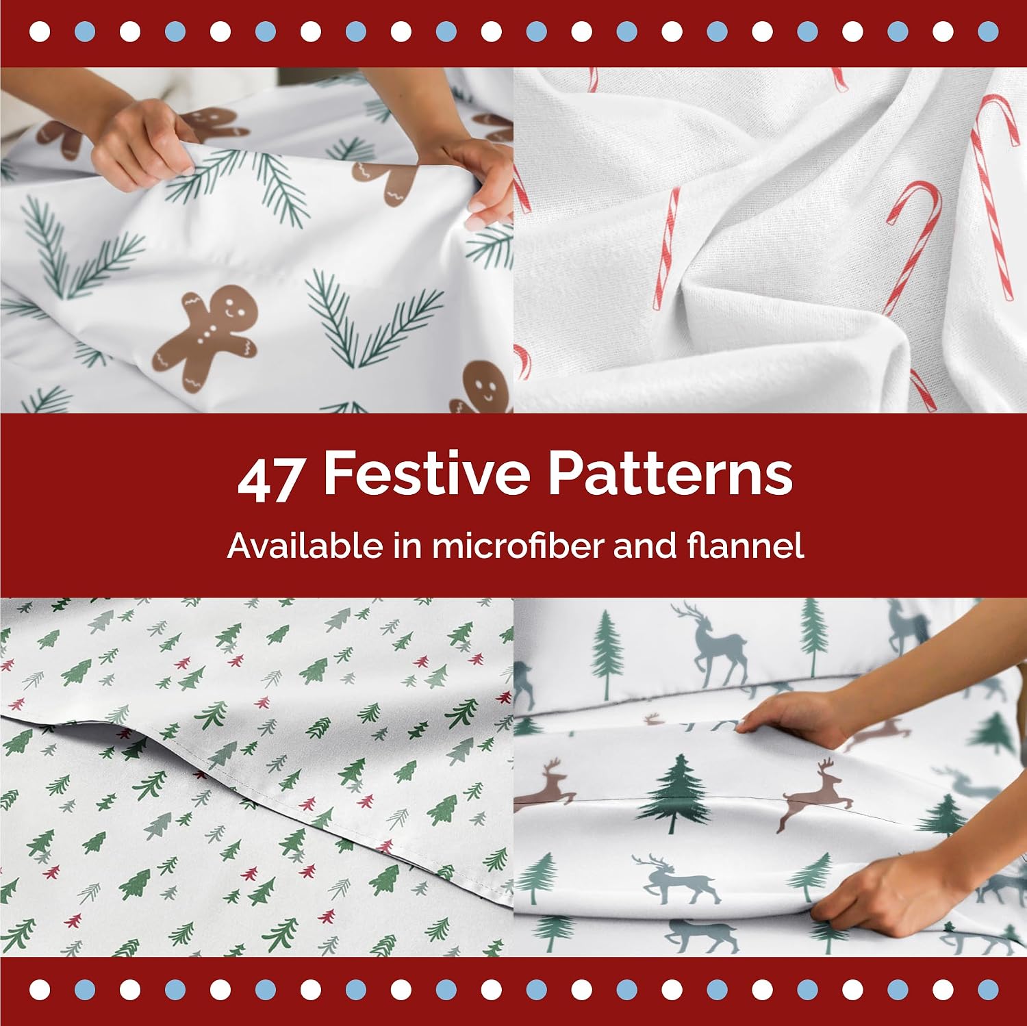 Thumbnail 6 de CGK Unlimited Holiday Gnomes Red Full Sheet Set, Brushed Microfibre