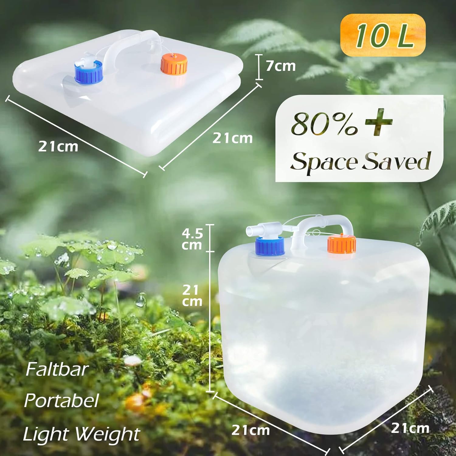 Thumbnail 3 de Reinalin faltbarer Wasserkanister mit Hahn – platzsparender Wassertank für Trinkwasser fürs Camping