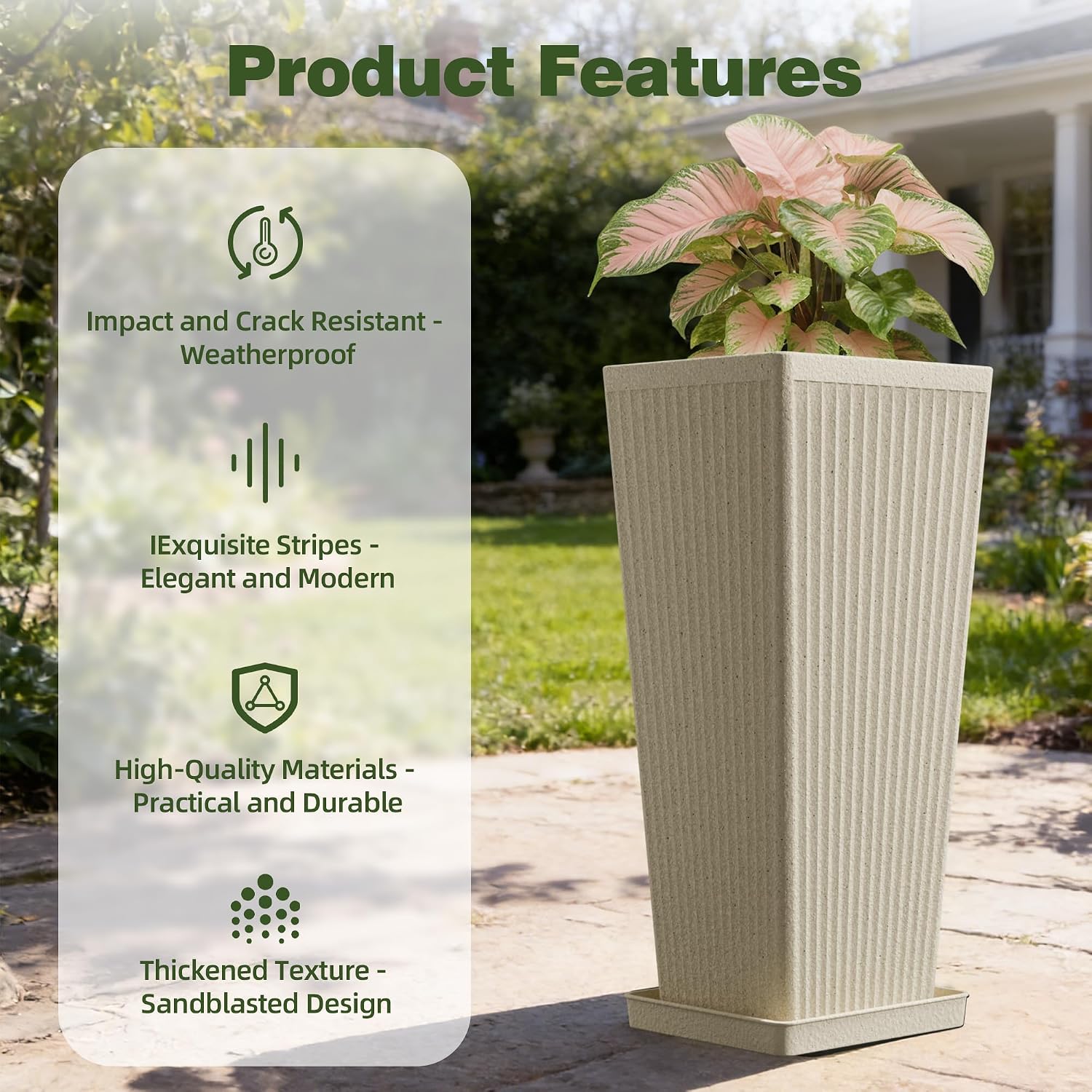 Detalle 2 de Trygoal Tall Planters 24-Inch