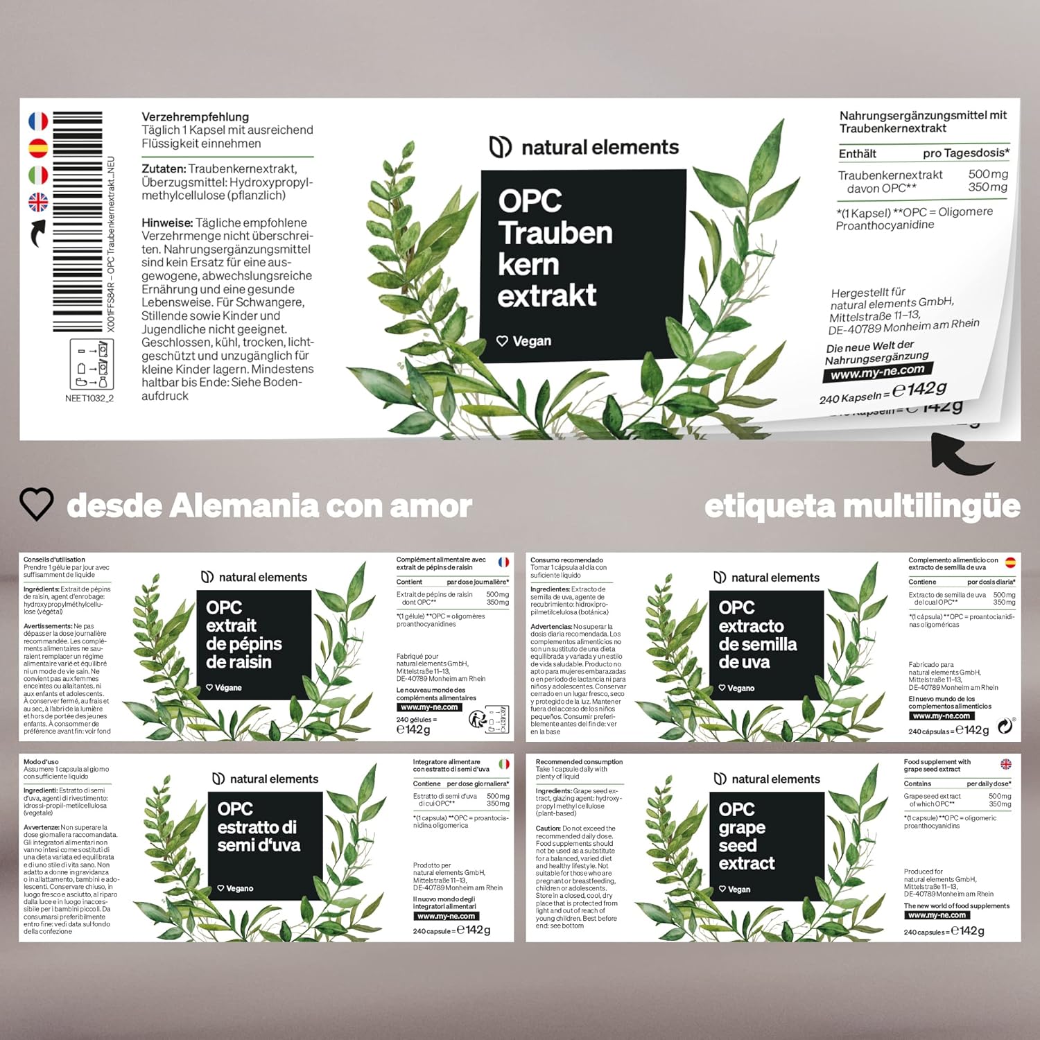 Thumbnail 5 de OPC extracto de semilla de uva – 240 cápsulas veganas 🍇