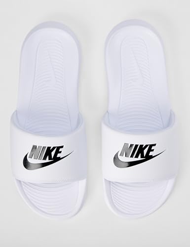 Detalle de Nike Victori One Slide Donna – Ciabatte morbide in gomma, Bianco/Nero-Bianco, 40.5 EU