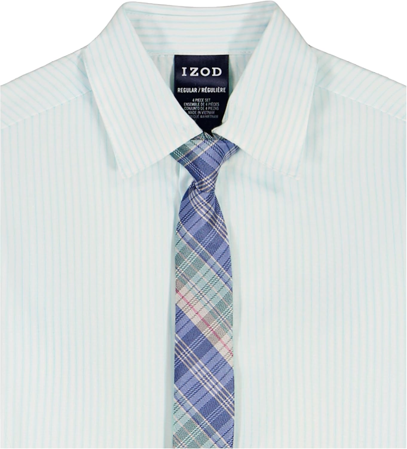 Detalle de IZOD Boys' 4-Piece Formal Dress Up Suit Set: Vest, Pants, Collared Shirt, and Tie