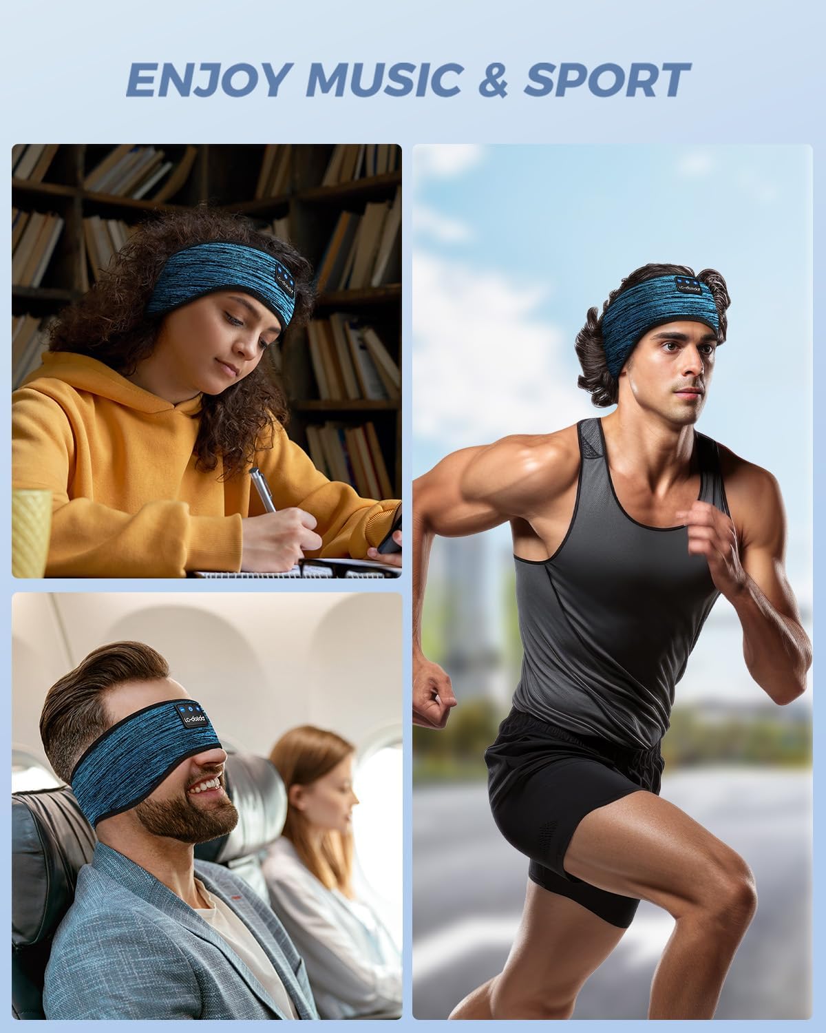 Thumbnail 6 de LC-dolida Bluetooth 5.4 Sleep Headband Headphones with Ultra-Thin Stereo Speakers