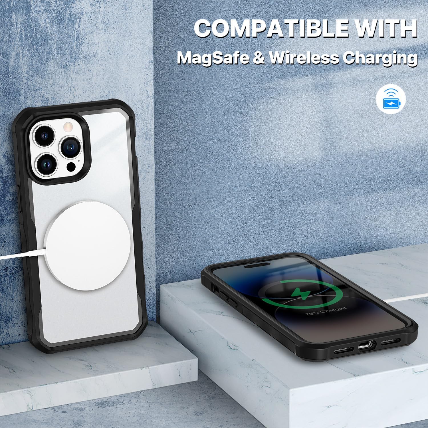 Thumbnail 6 de CENHUFO iPhone 14 Pro Case with built-in anti-spy privacy screen protector (Black)
