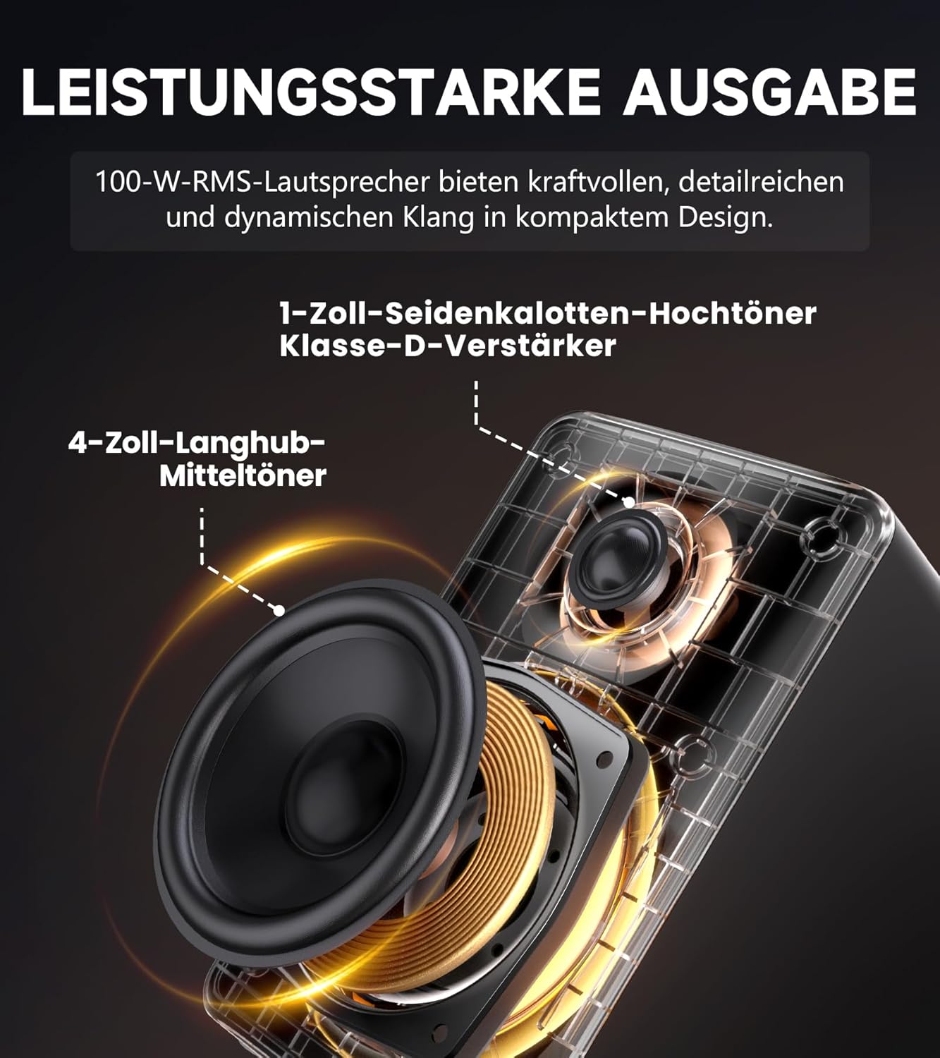Thumbnail 2 de Edifier M90 Regal-Lautsprecher – 100 W RMS, Hi-Res, Bluetooth 6.0, HDMI eARC/Optisch/USB-C/AUX