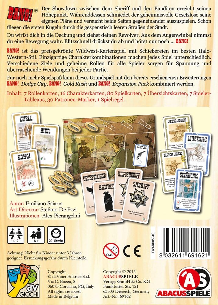 Thumbnail 1 de ABACUSSPIELE 69162 Bang!, Gioco in Scatola – Lingua Tedesca