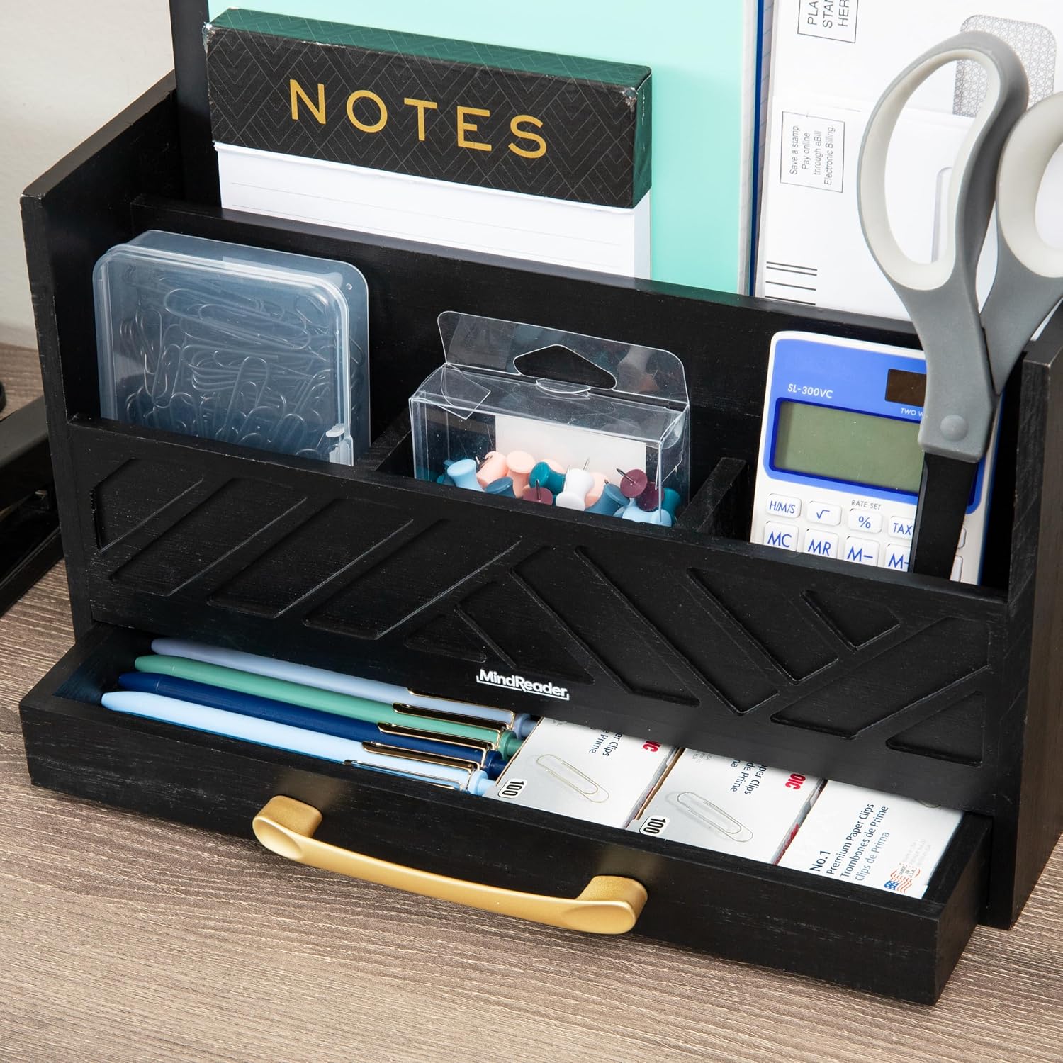 Detalle 1 de Mind Reader Desktop Organizer, 5-Compartment