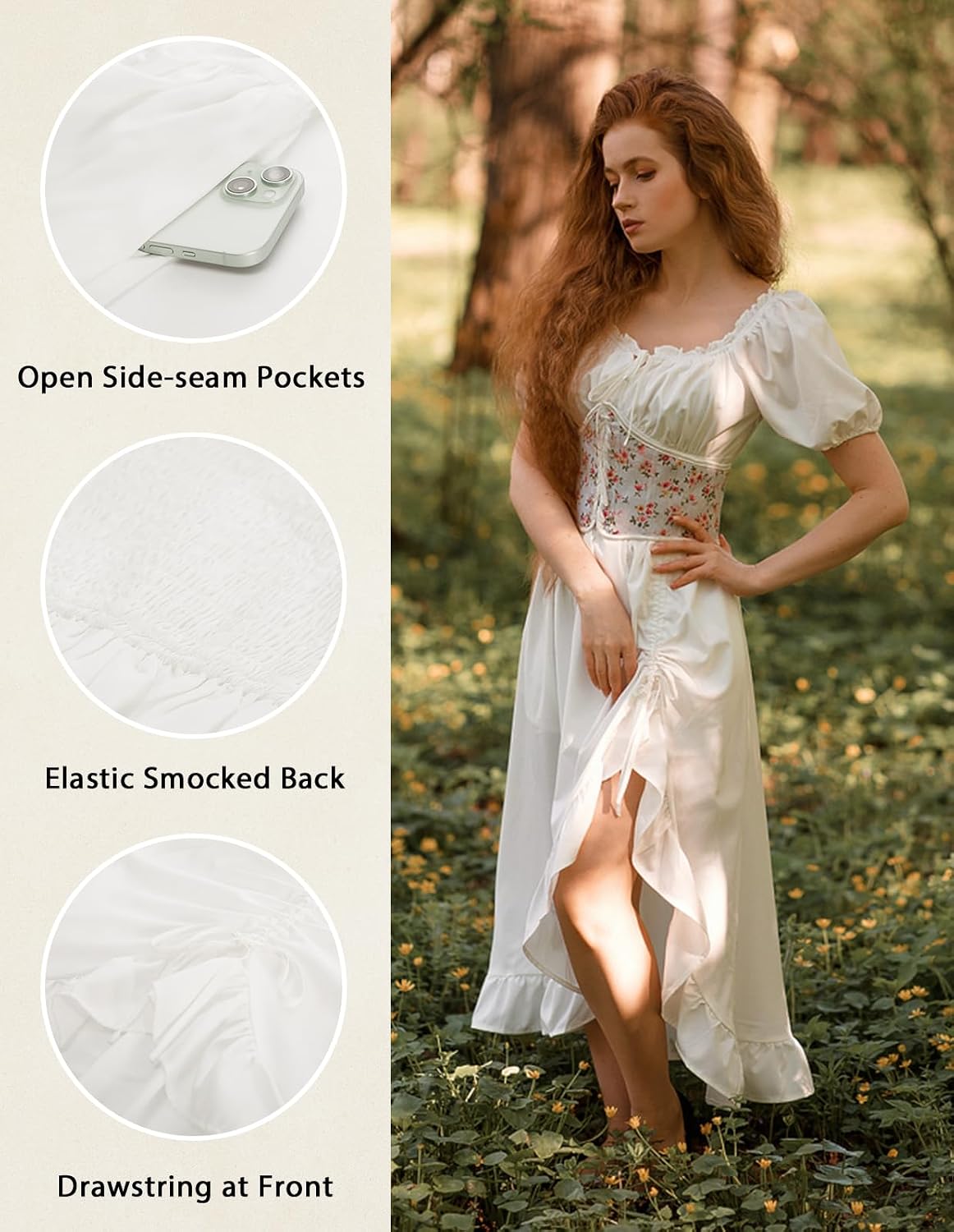 Detalle 2 de Scarlet Darkness Renaissance Dress