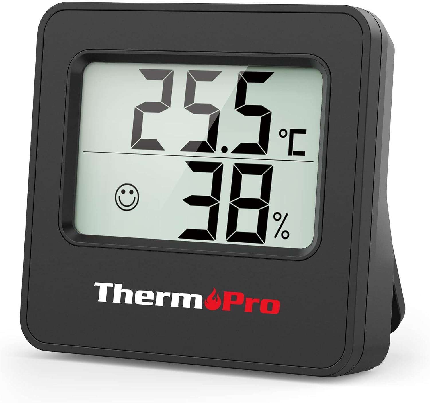 Detalle de ThermoPro TP157 Mini Hygrometer Thermometer für innen – Temperatur & Luftfeuchtigkeit mit Smiley-Indikator