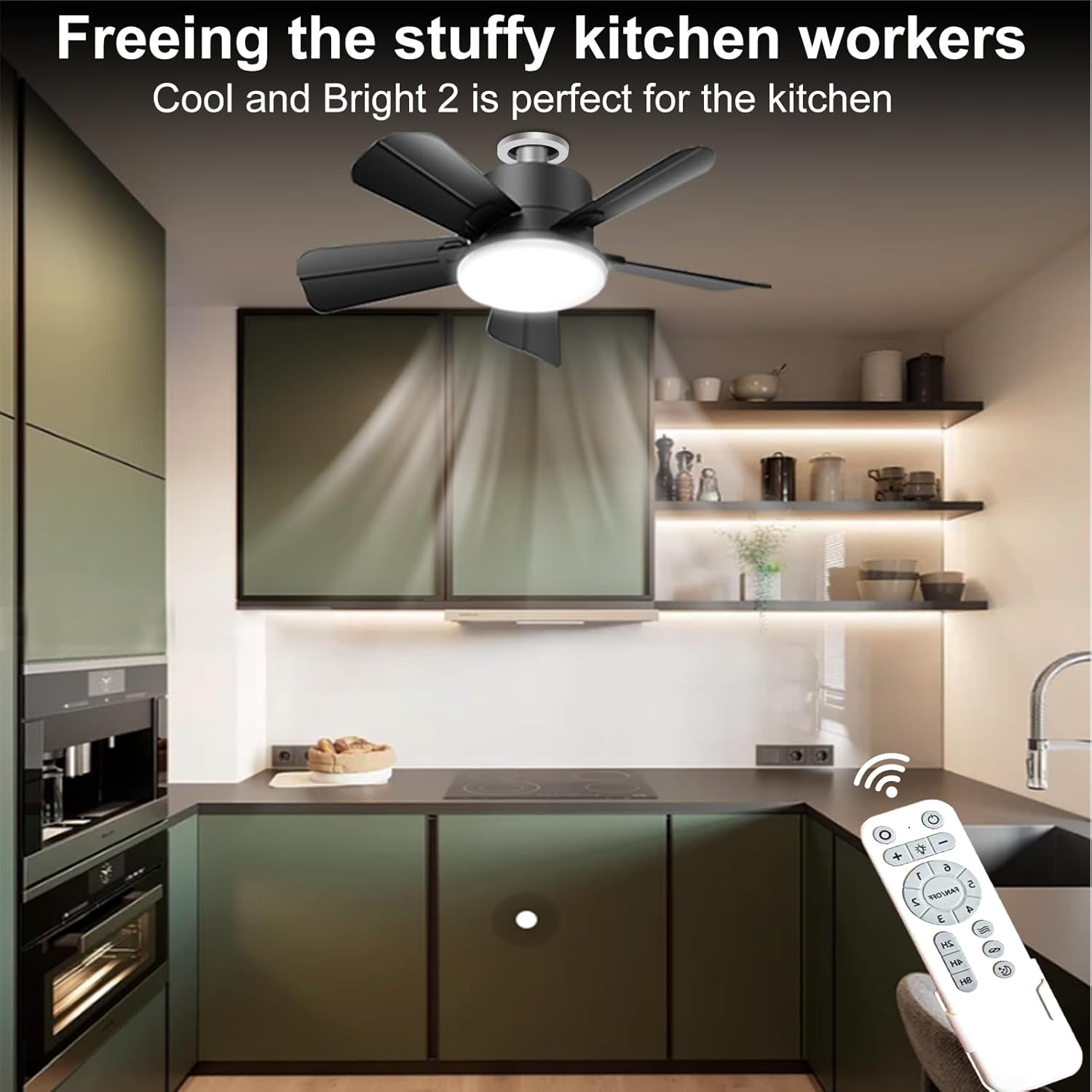 Thumbnail 6 de Socket Ceiling Fan Light with Remote (E27/B22) – Quiet, Dimmable LED & 6 Speeds