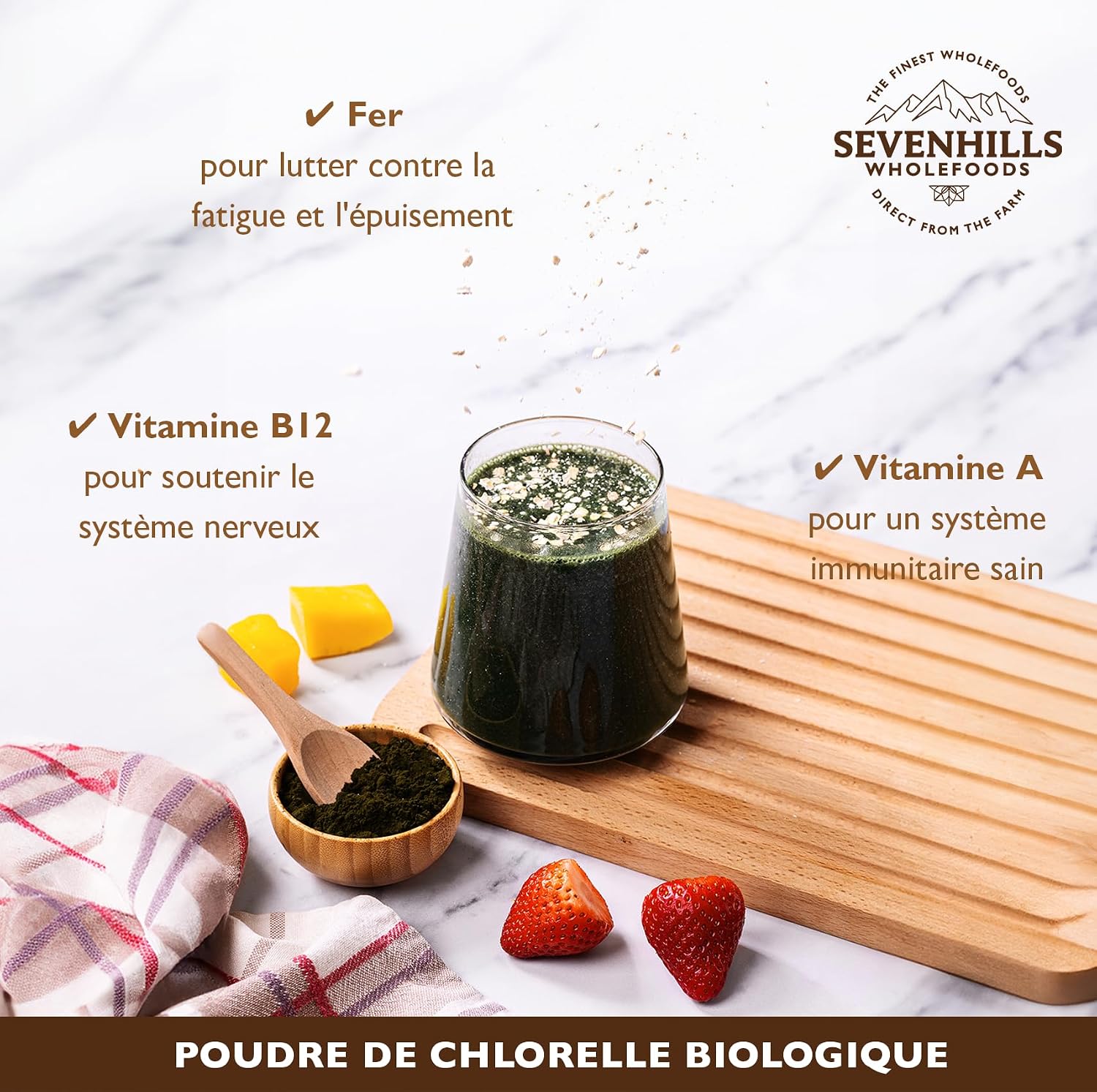 Detalle de Sevenhills Wholefoods Chlorella Bio 500g đ„Ź