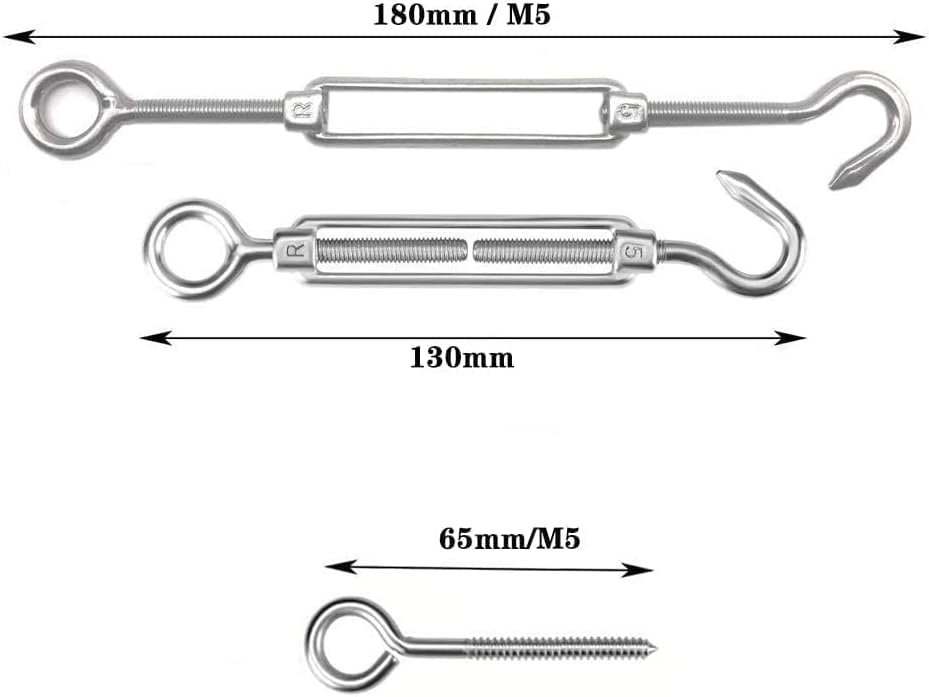 Detalle de TooTaci Drahtseil 2 mm Set (60 m) mit Spannschlössern M5 – Rankhilfe & Spanndraht für Garten, Zäune und Lichterketten