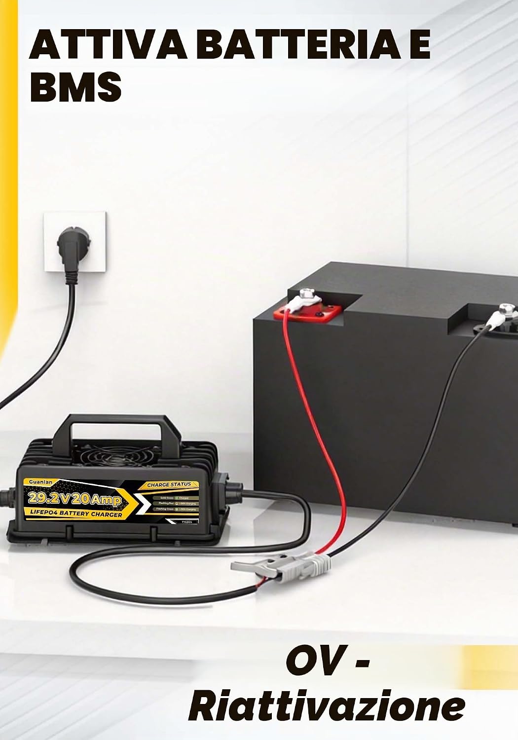 Thumbnail 3 de Caricabatterie Litio 29,2V 20A per Batterie LiFePO4 da 24V/25,6V – IP67, per Camper, Barca e Solare