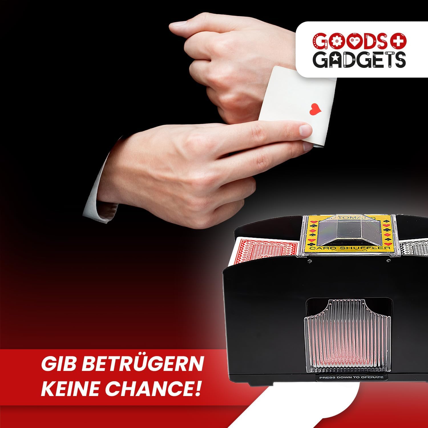Detalle de Mélangeur de Cartes électrique XXL pour 4 jeux — mélange rapide et sans tricherie
