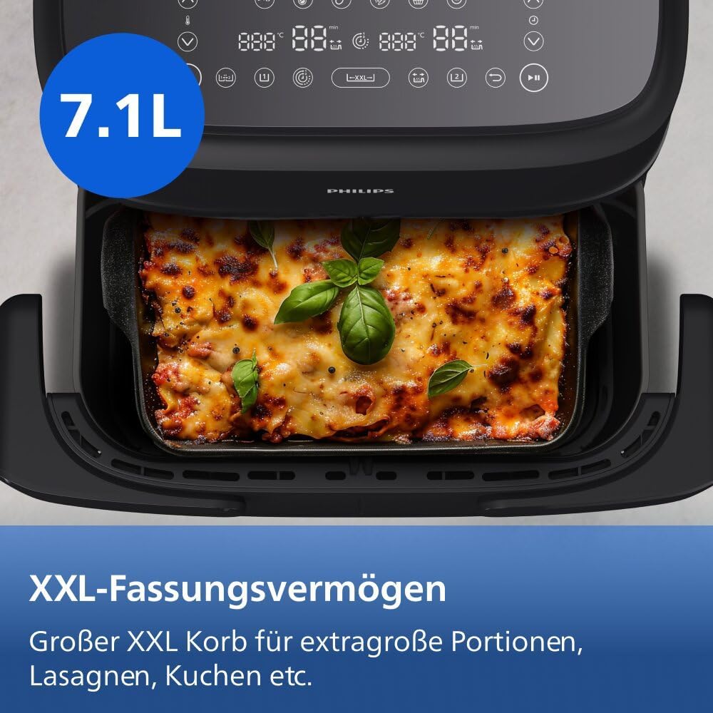 Detalle de Philips Airfryer 1000 Series Flexible Basket NA154/00 – 7,1 l, RapidAir, zwei Zonen, App