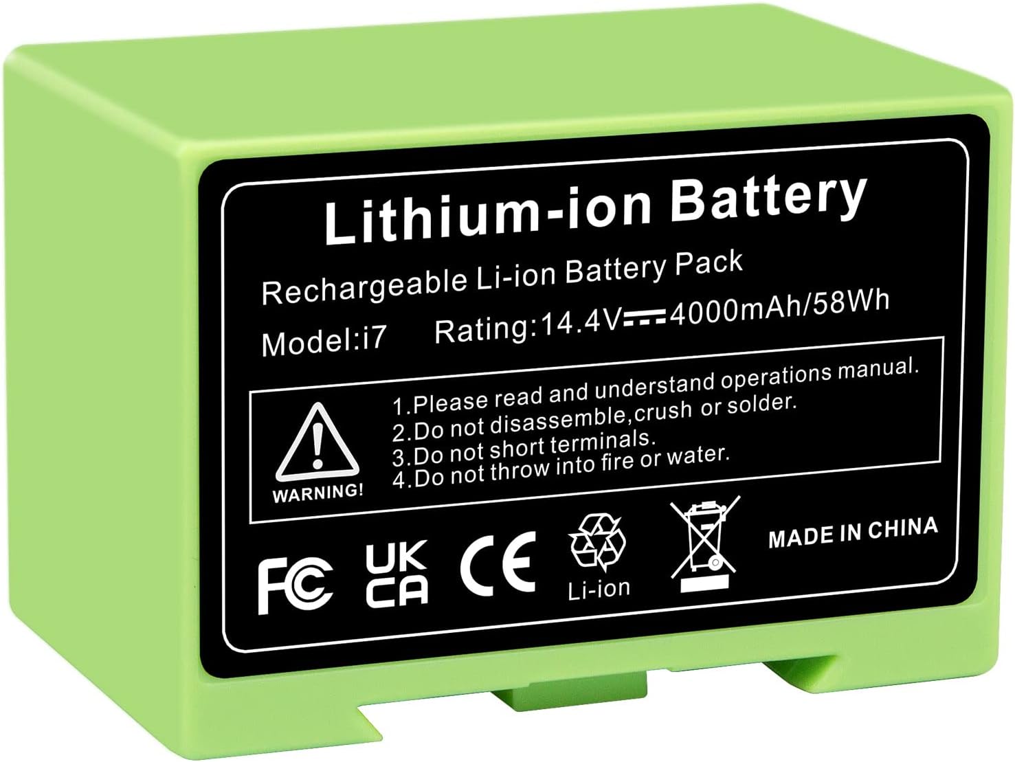 Detalle de ASUNCELL Ersatzakku für i7, Li-ion-accu 14,4 V en 4000 mAh voor Roomba