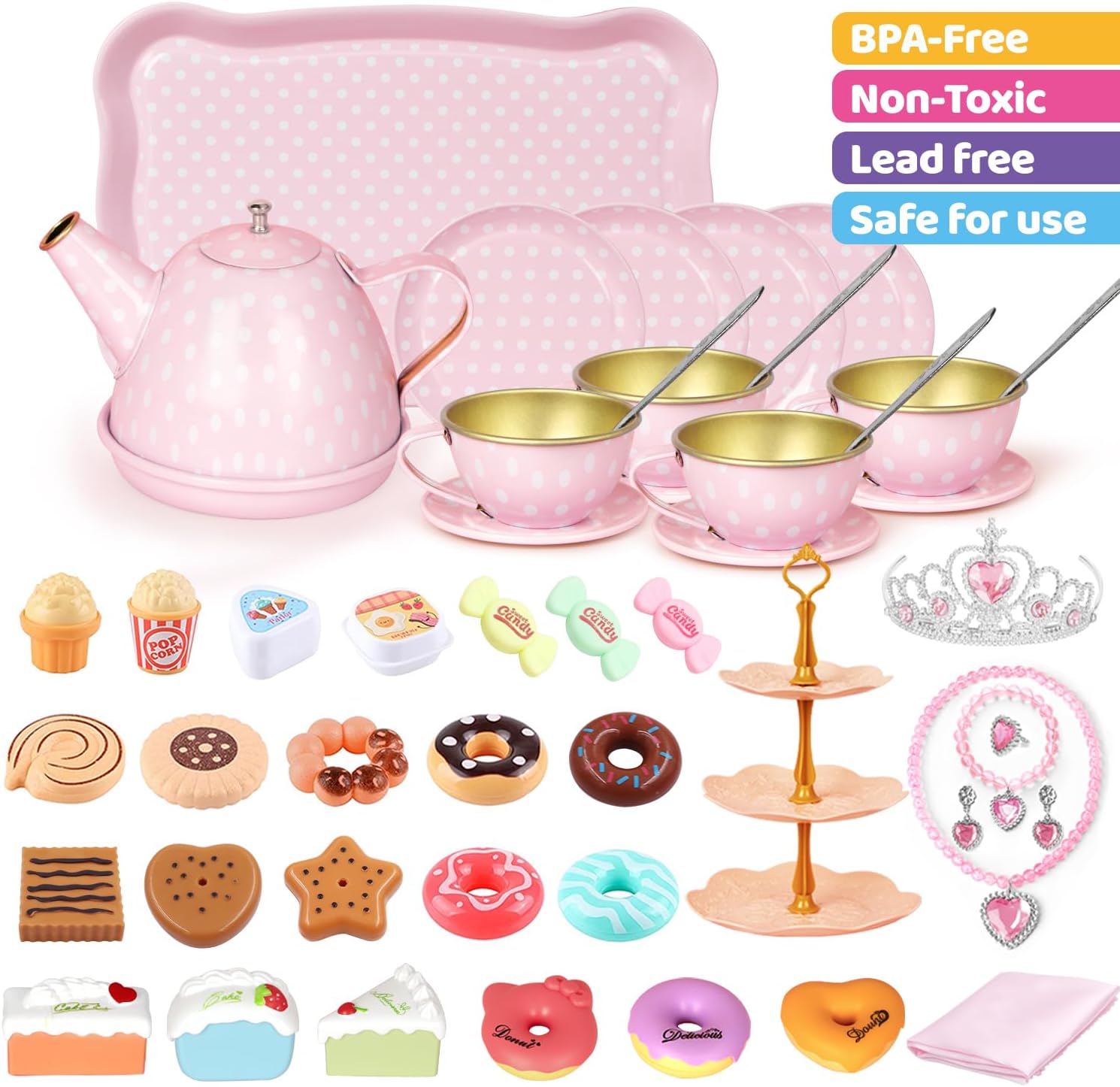 Detalle de iAOVUEBY Tea Party Set 49pcs 🫖