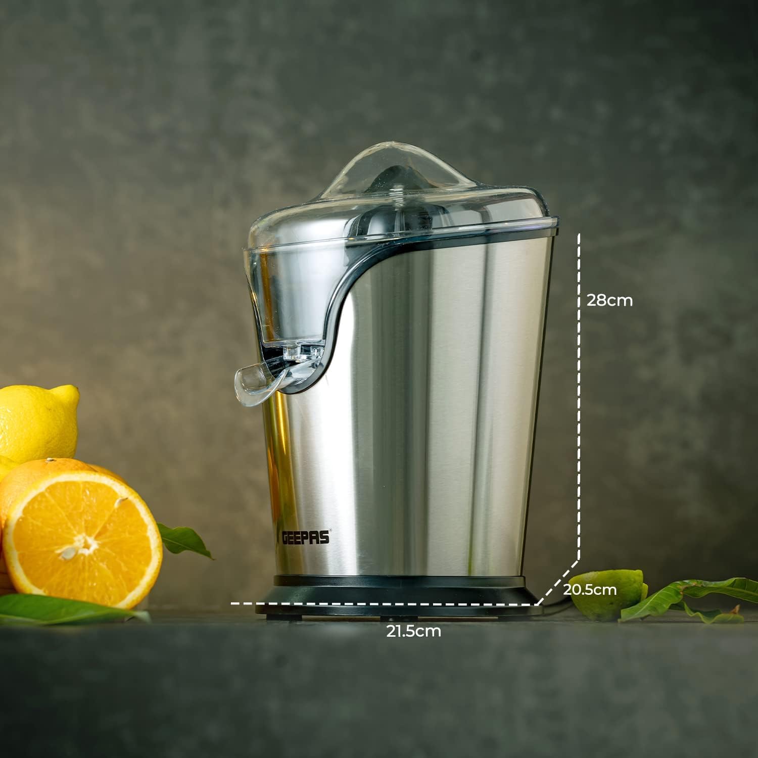 Thumbnail 2 de Geepas 100W Electric Citrus Juicer (Orange Juicer) with 2 Cones & Anti-Drip Spout