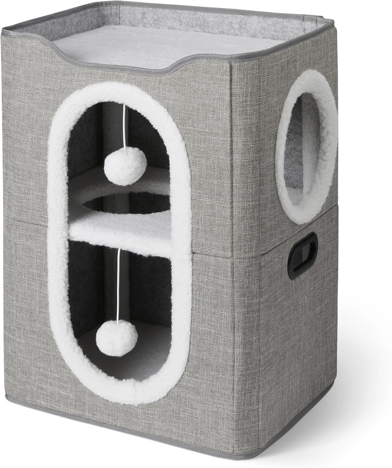 Detalle de Amazon Basics Katzenhaus 2-stöckig, Grau đ±