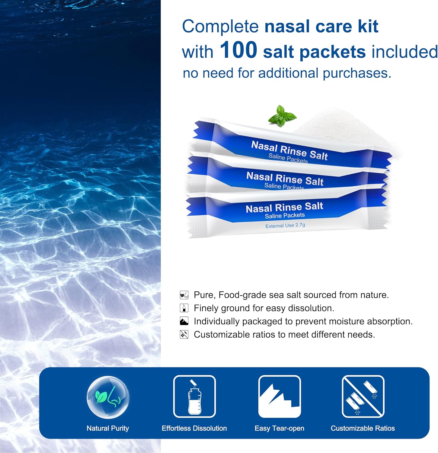 Detalle de MAOEVER Neti Pot 300 ml nasal rinse bottle