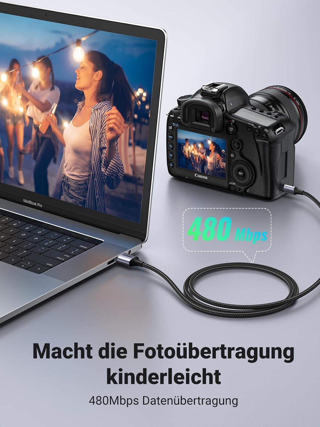 Thumbnail 4 de UGREEN USB Mini-B Ladekabel 3 m