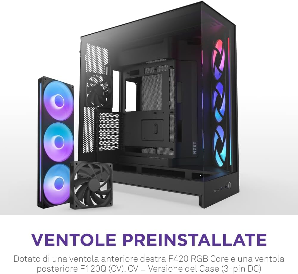 Detalle de NZXT H9 Flow RGB 2025 case PC 420mm