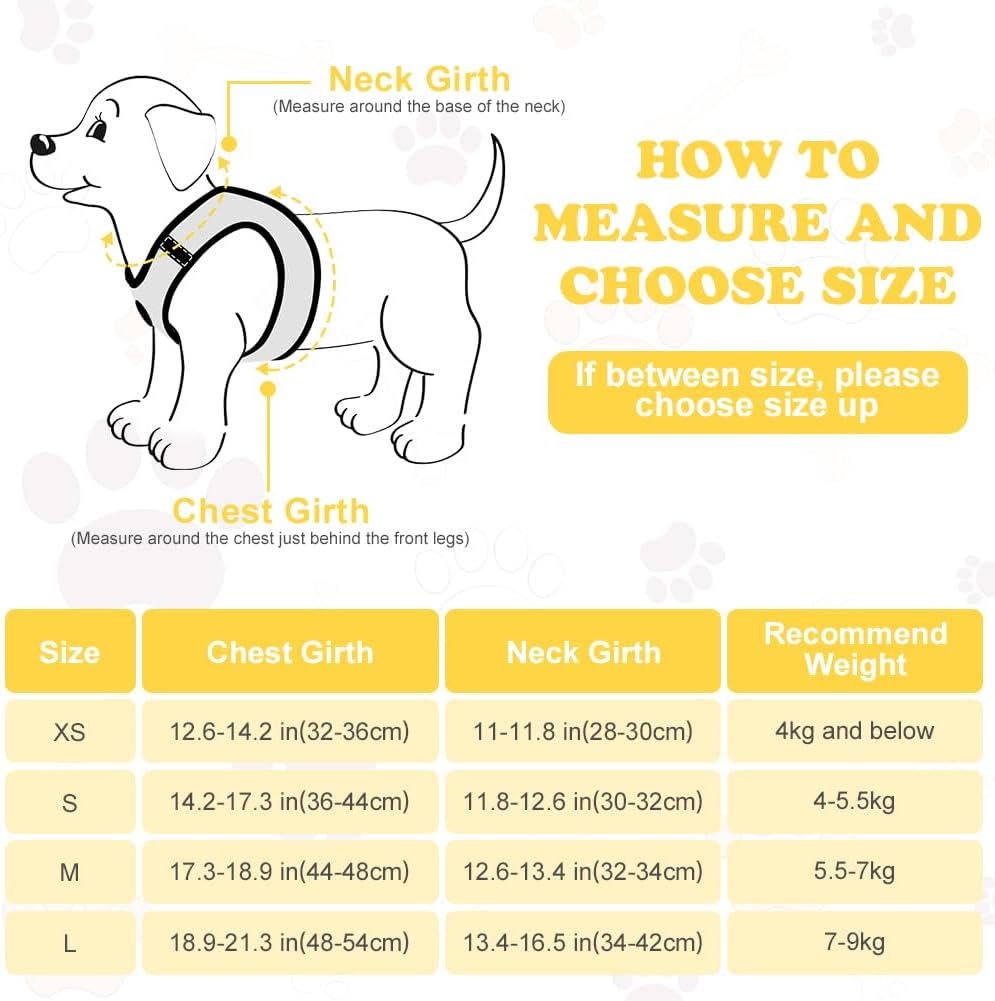 Thumbnail 1 de OFFCUP Dog Harness and Leash Set, Soft Mesh Reflective Breathable Dog Harness, No Pull Adjustable Easy Walk Lightweight Puppy Cat Vest Harnesses for Small Dogs Cats Puppies (Yellow, XS)