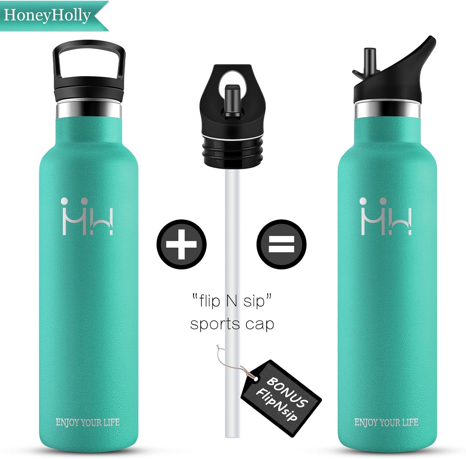 Detalle de HoneyHolly HH-SCZKP-1000ML-Emerald-2399 – butelka termiczna 1 l ze stali