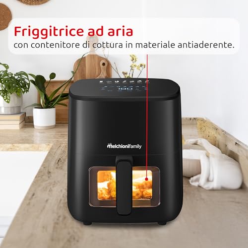 Detalle de Melchioni Marianna Plus friggitrice ad aria da 5 L con oblò e display touch