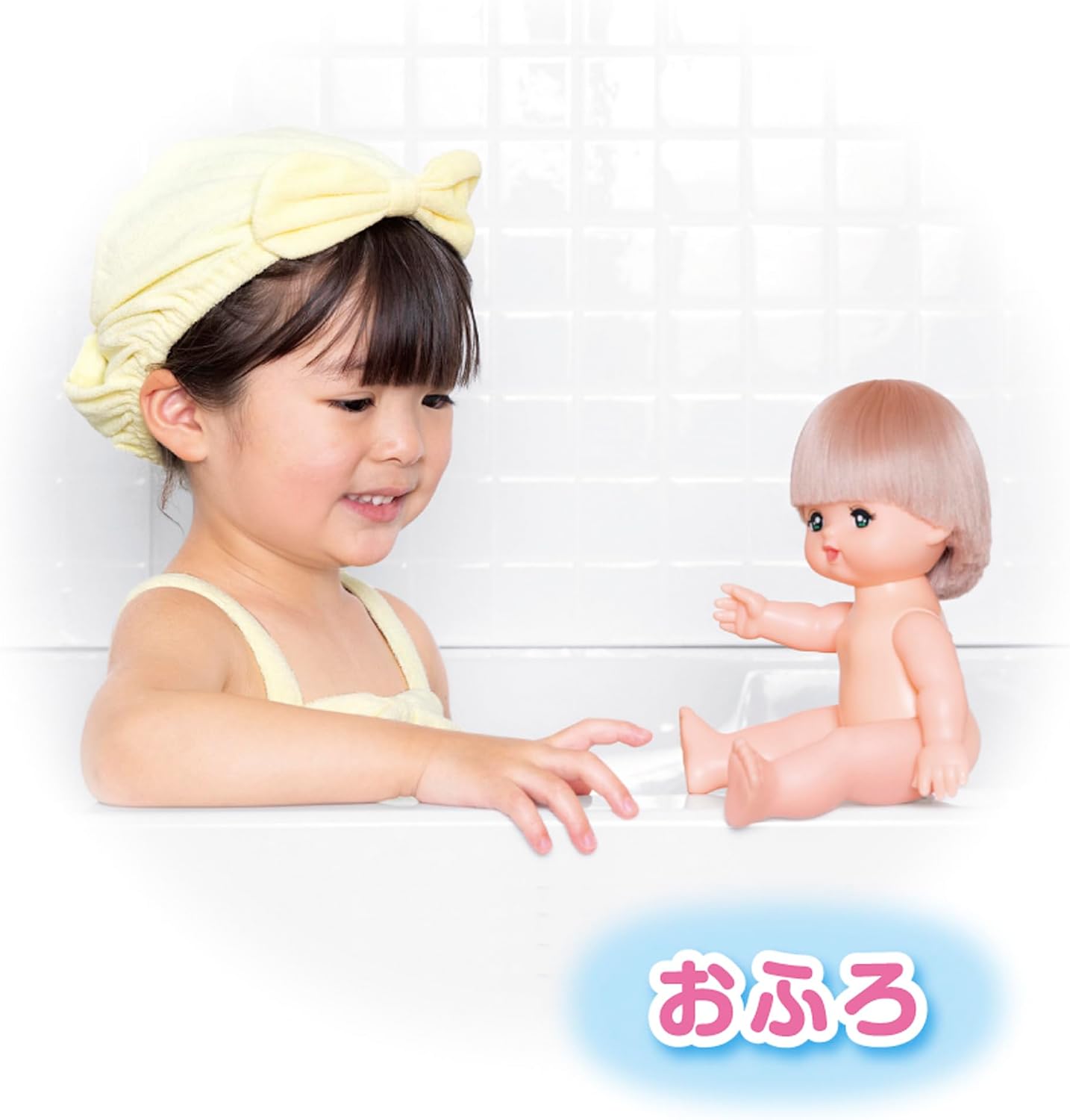 Detalle de パイロットインキ メルちゃん 1851677 はじめてのお人形セット 26cm・おむつ付き・おふろで髪色変化