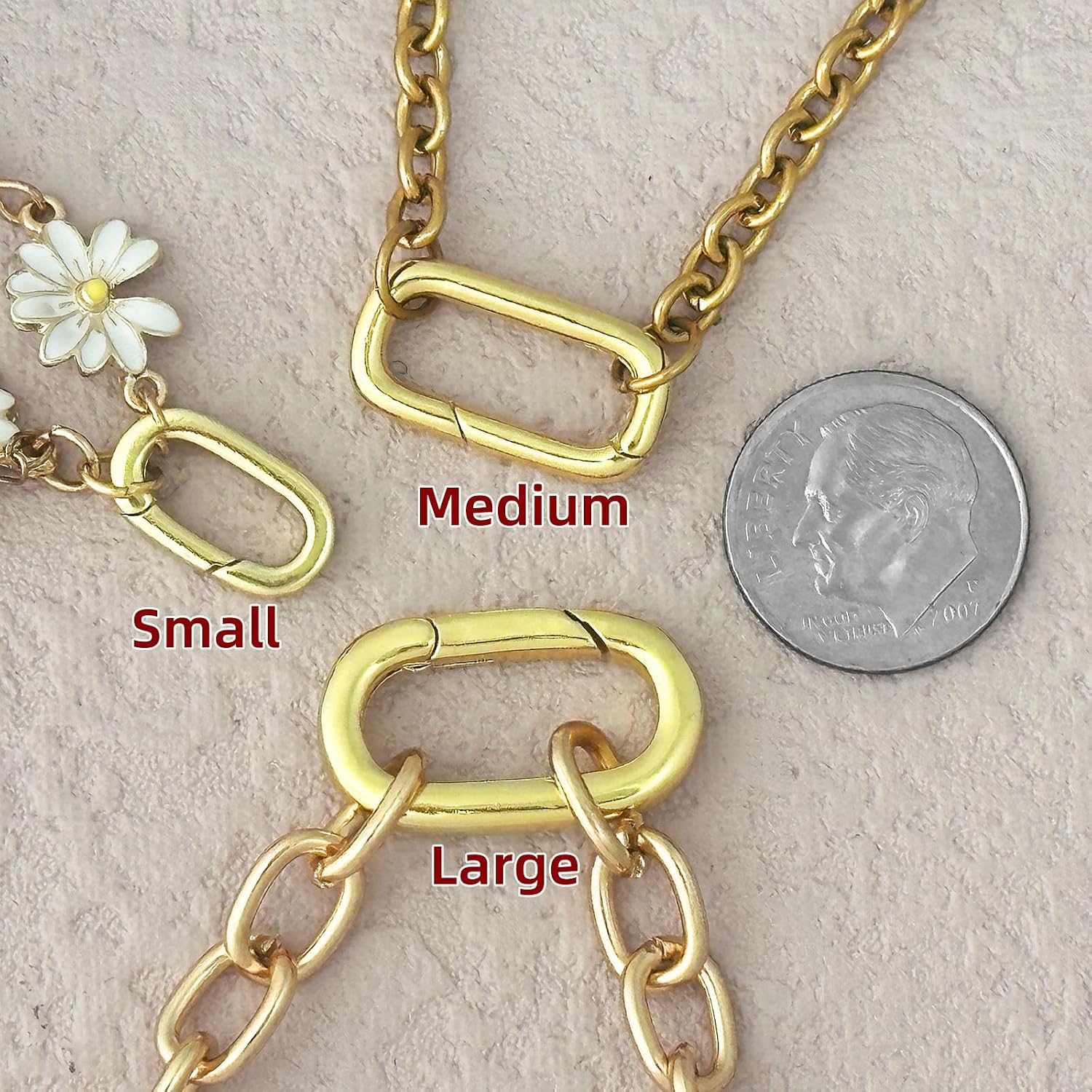 Detalle 2 de OHINGLT 01 Brass Carabiner Jewelry Clasps, Gold-Tone, 10-Piece Set