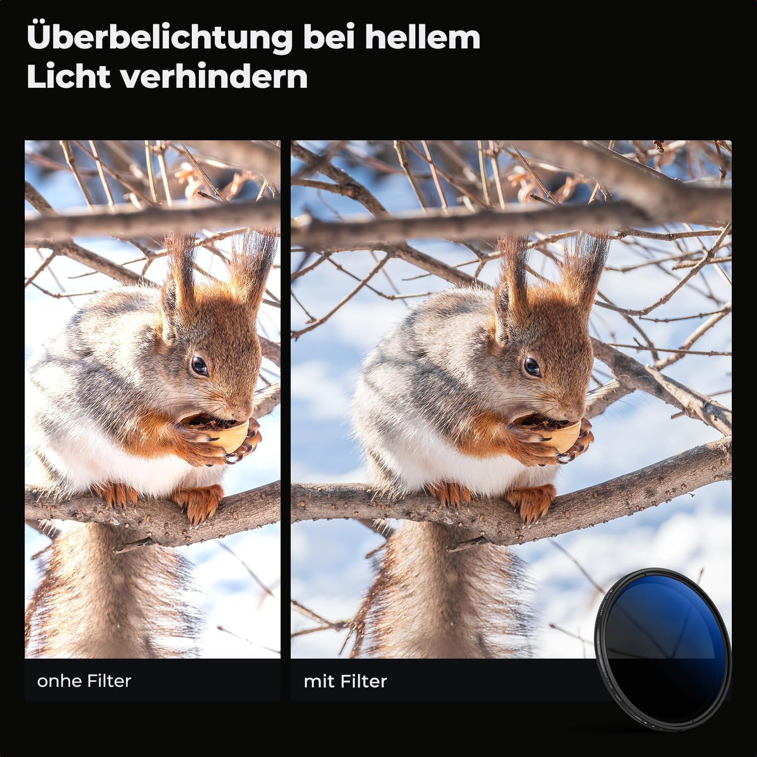 Thumbnail 3 de K&F CONCEPT ND2‑400 variabler ND Filter 77mm