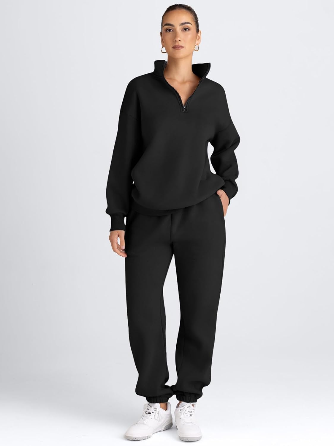 Detalle 2 de AUTOMET Women's Two-Piece Sweatsuit with Half-Zip Pullover and Pocket Joggers