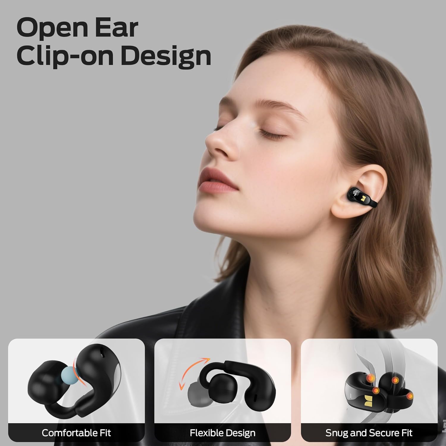 Detalle de Monster AC228 Open Ear Headphones with 24-Hour Battery, IPX5 Water Resistance, Bluetooth 6.0