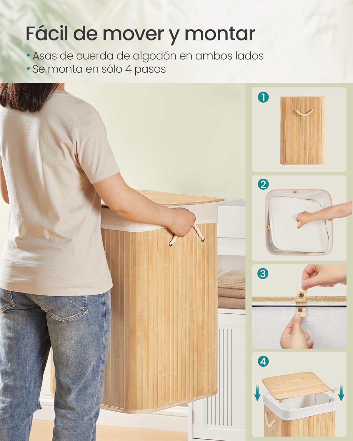 Thumbnail 5 de SONGMICS LCB060Y01 cesto ropa 95 L