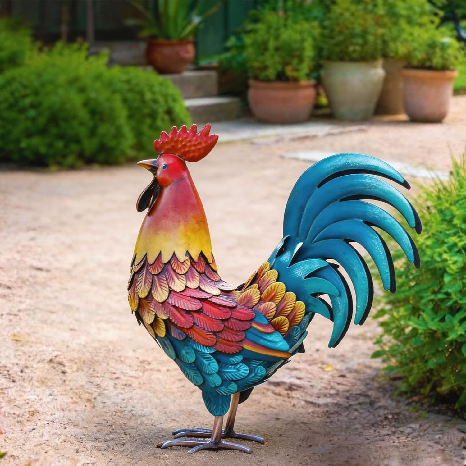 Detalle de Kircust Metal Rooster Statue 13.4