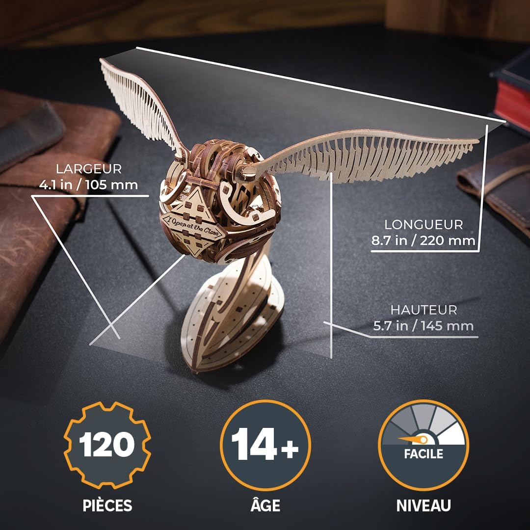 Thumbnail 1 de UGEARS Puzzle 3D en Bois – Kit de Modèle de Vif d'Or Harry Potter (120 pièces) pour Adults