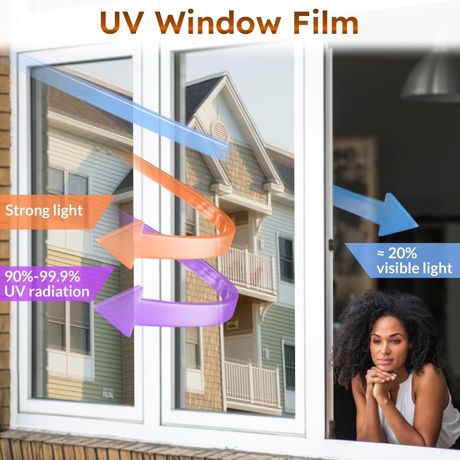 Detalle de rabbitgoo Heat Reflective Window Film Privacy, Brown Silver (90x200cm)
