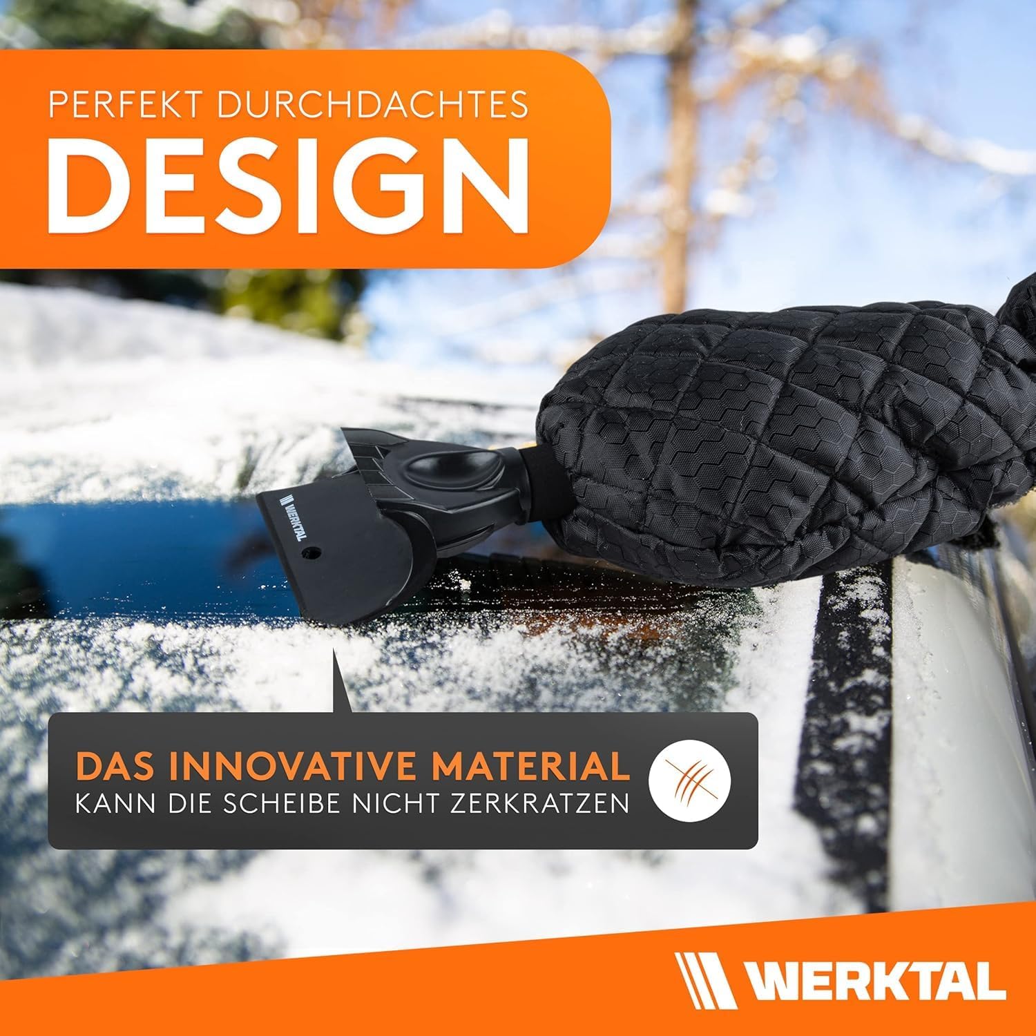 Detalle de WERKTAL Eiskratzer Auto – Wärmender Scheibenkratzer mit Handschuh, Eisbrecher und sicherem Griff