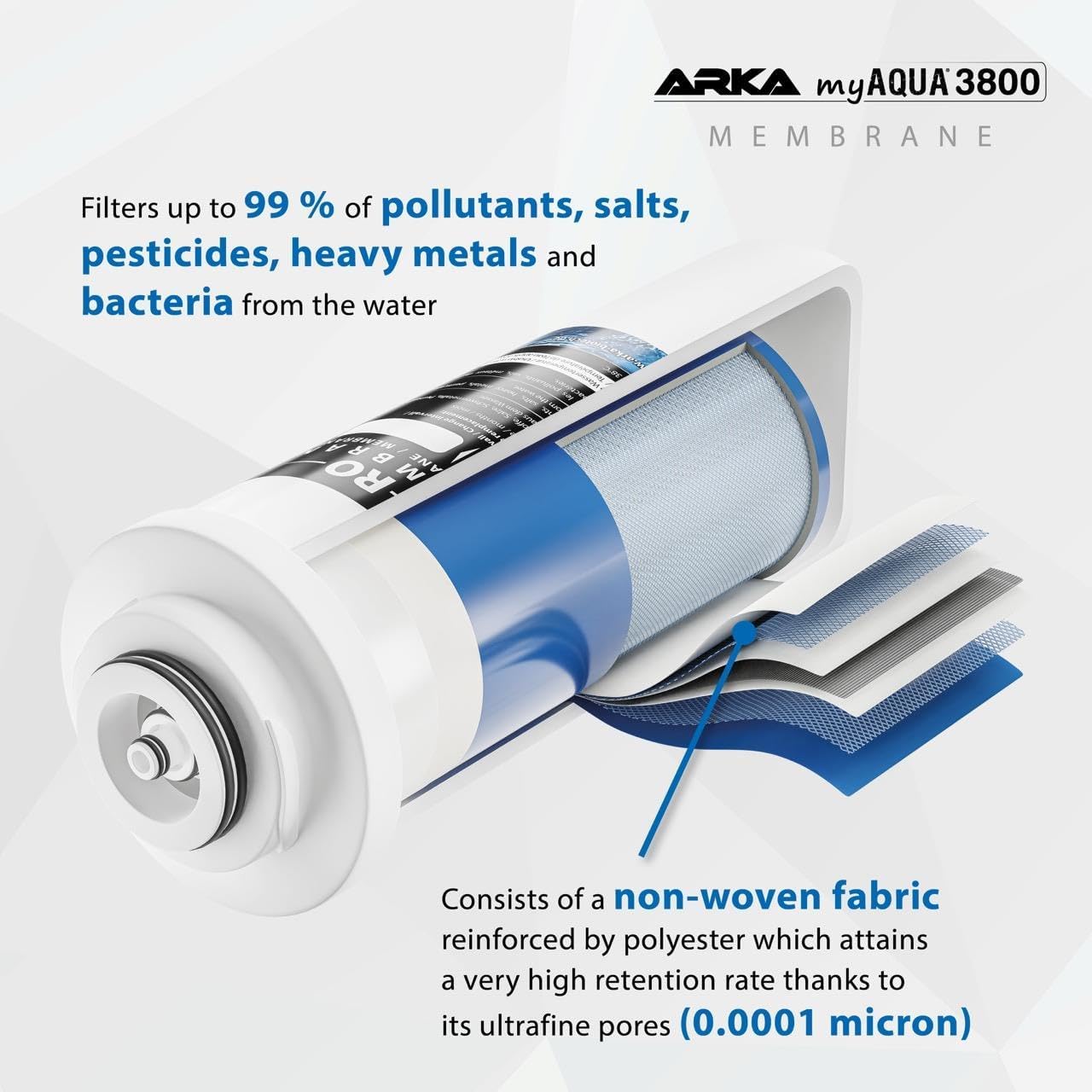 Detalle 2 de ARKA myAQUA 3800 – zestaw odwróconej osmozy do akwarium z pompą, do 3800 l/dobę