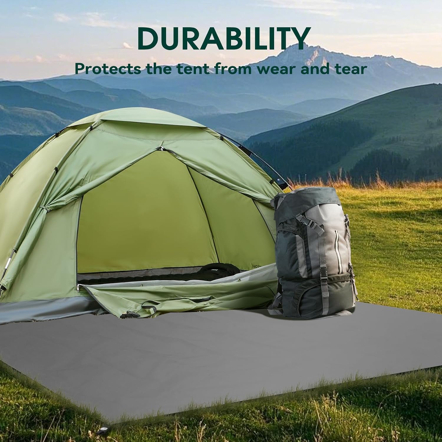 Thumbnail 6 de JAICOM Zeltplane – Wasserdichte Tarp Unterlage 240 x 210 cm, ultraleicht, 210T Oxford, 1–6 Personen, vielseitig einsetzbar