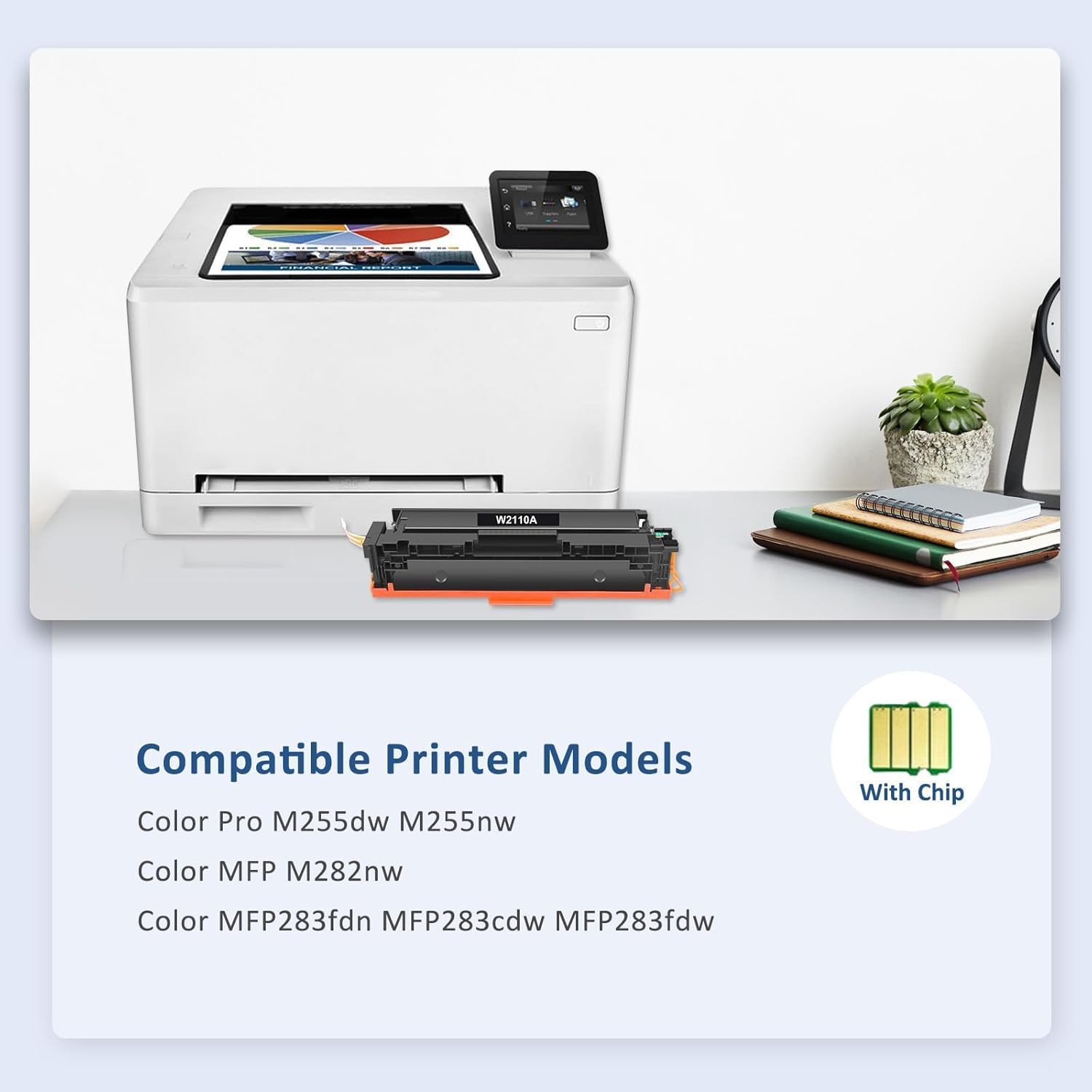Thumbnail 1 de WOWTONER 206A Toner Cartridges 4-Pack (with chip) for HP Color LaserJet Pro MFP M283 Series