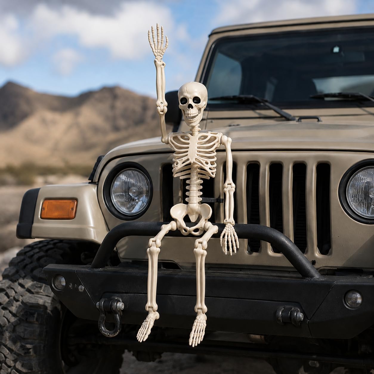 Thumbnail 6 de LX002 2-Pack 36-Inch Posable Plastic Halloween Skeletons, Warm Bone Color