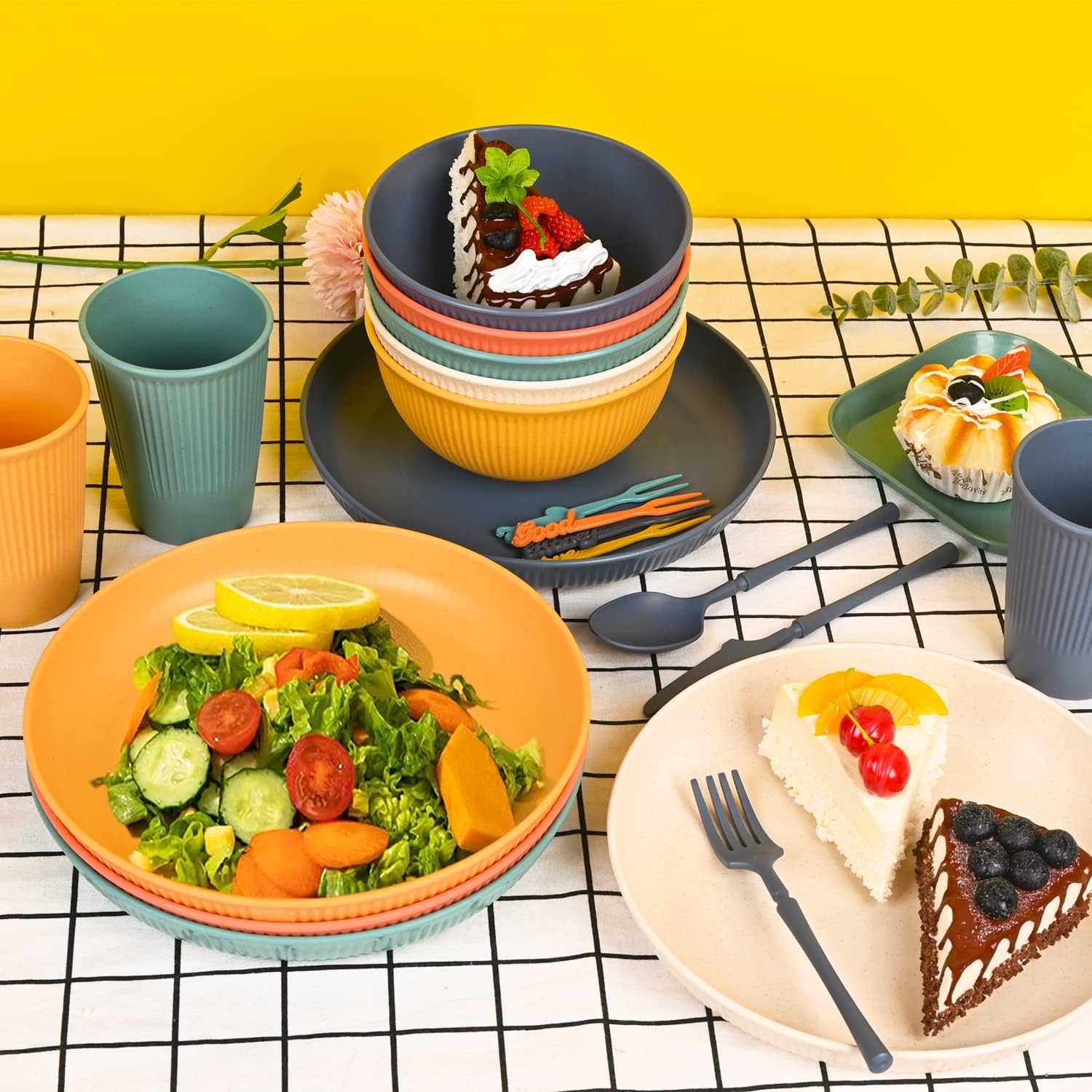 Detalle de UHAPEER 58Pcs Camping Dinner Set for 5 People