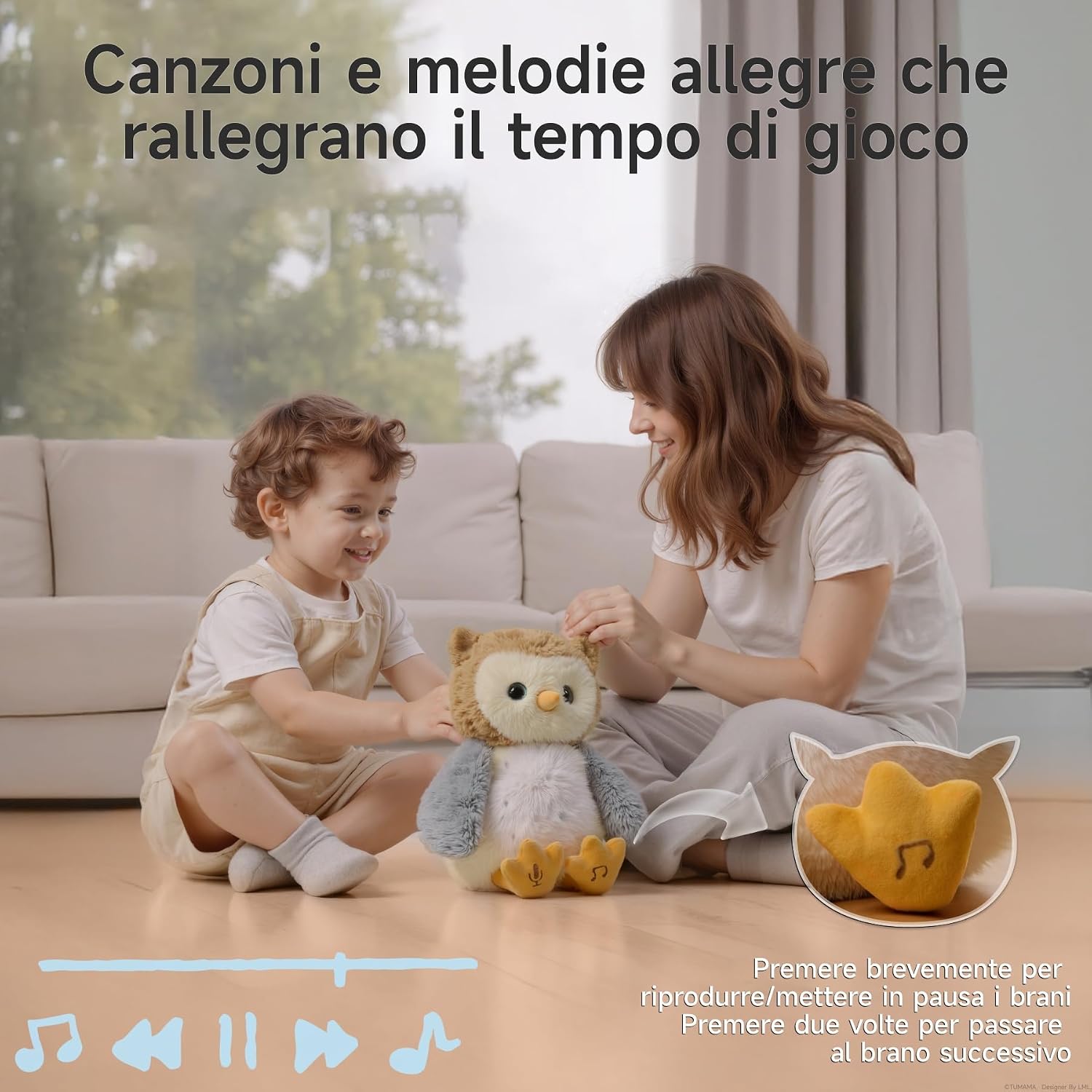 Thumbnail 2 de eJog Pup Peluche Gufo Interattivo che Canta