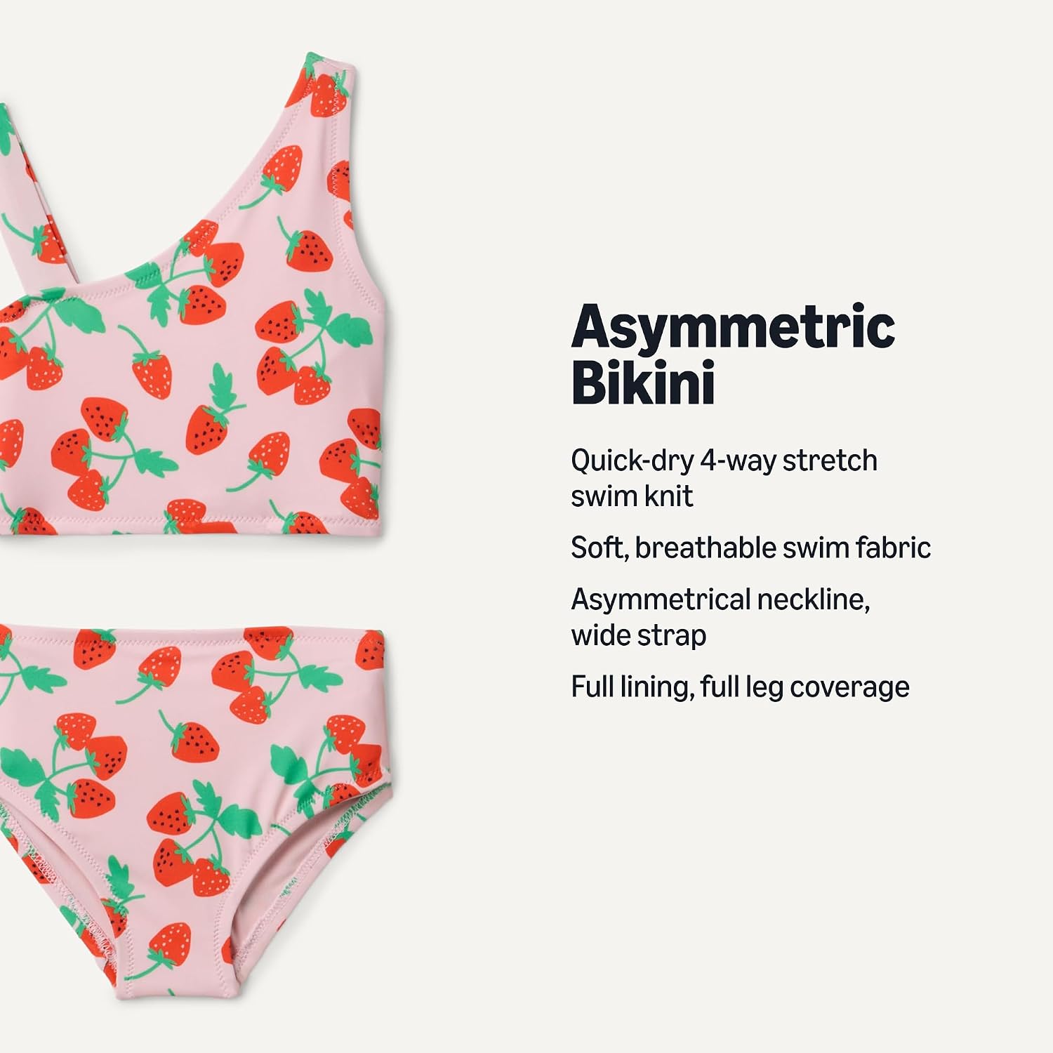 Detalle 2 de Amazon Essentials Girls’ One-Shoulder Two-Piece Swimsuit Set