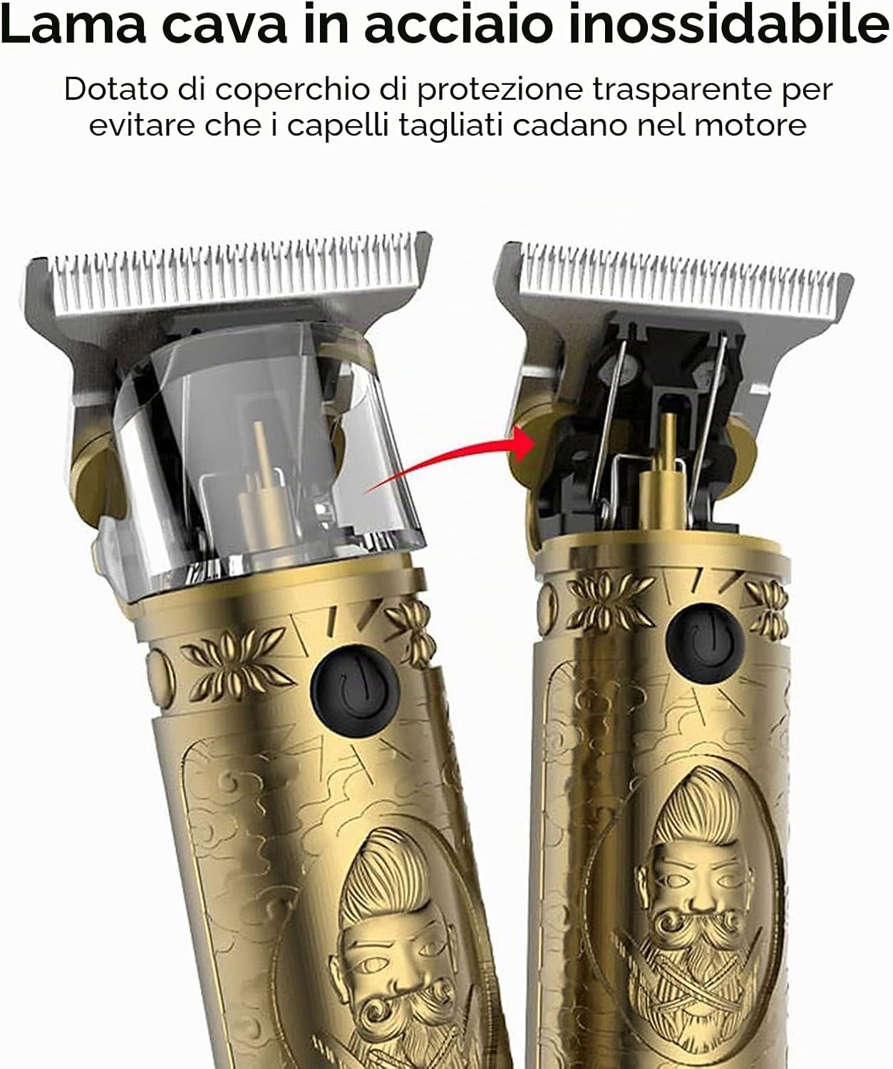 Detalle de YiLFo Tagliacapelli Uomo Professionale: rasoio elettrico multifunzione con 3 pettini e ricarica USB