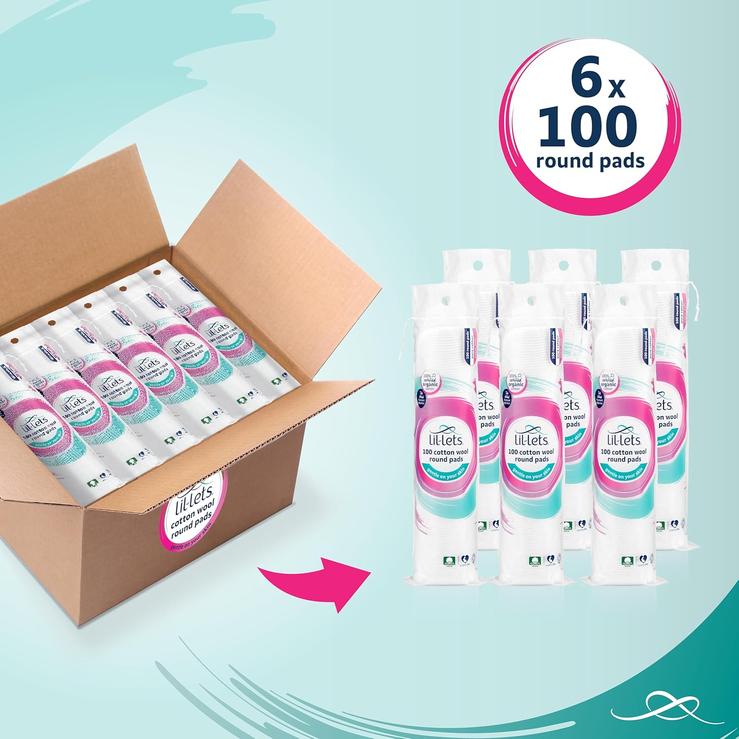 Thumbnail 1 de Lil-Lets Cotton Wool Round Pads 600 count