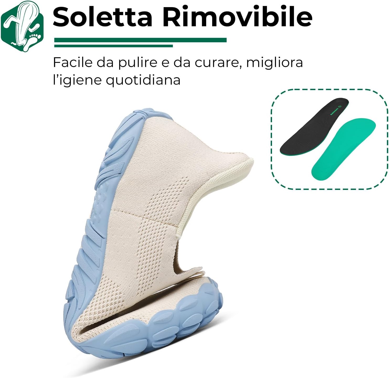 Thumbnail 6 de SAGUARO Unisex Scarpe Minimaliste Senza Lacci e Punta Ampia – Comfort barefoot, suola antiscivolo